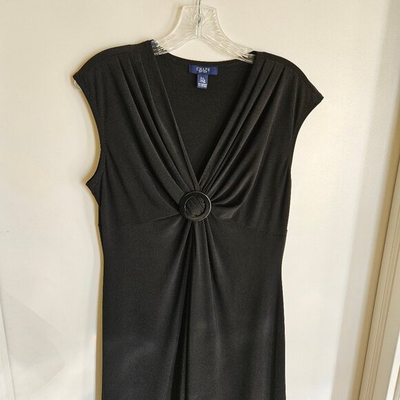Chaps V-Neck Black Jersey Dress PL - Picture 2 of 7